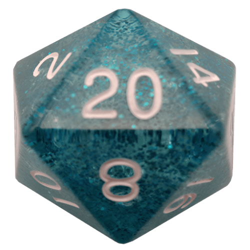 35mm Mega Acrylic D20 Dice Set - Ethereal Light Blue Translucent for Tabletop RPG, Dungeons & Dragons, Board Games & Collectibles