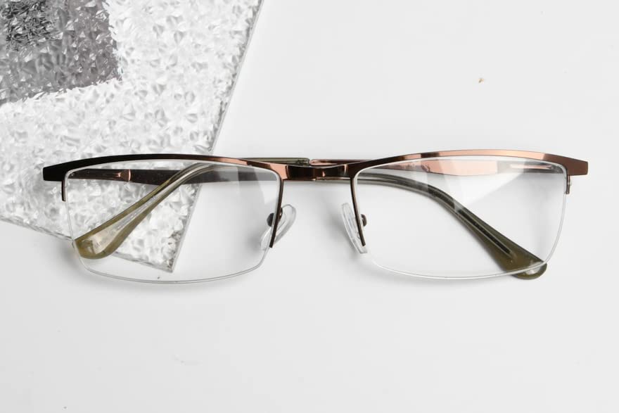 LUR Reading Glasses 3 Pack - Half-Rim Metal Frame Readers with Spring Hinges (Brown) - Perfect for Reading, Crafting & Computer Work