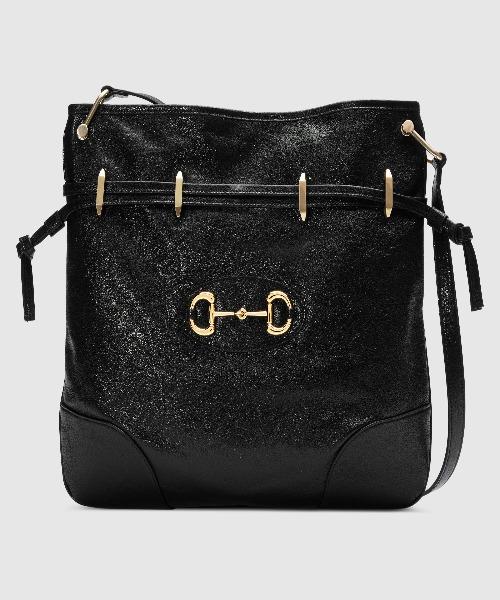 Gucci 1955 Horsebit Messenger Bag for Women - Classic Black Leather Crossbody Bag | Perfect for Work, Travel & Everyday Use