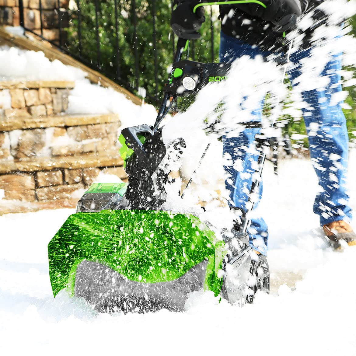 Greenworks 40V 20-Inch Cordless Snow Blower with Brushless Motor - Includes 4.0Ah Battery & Charger (Compatible with 75+ Tools) - Perfect for Driveways, Walkways & Winter Storm Cleanup