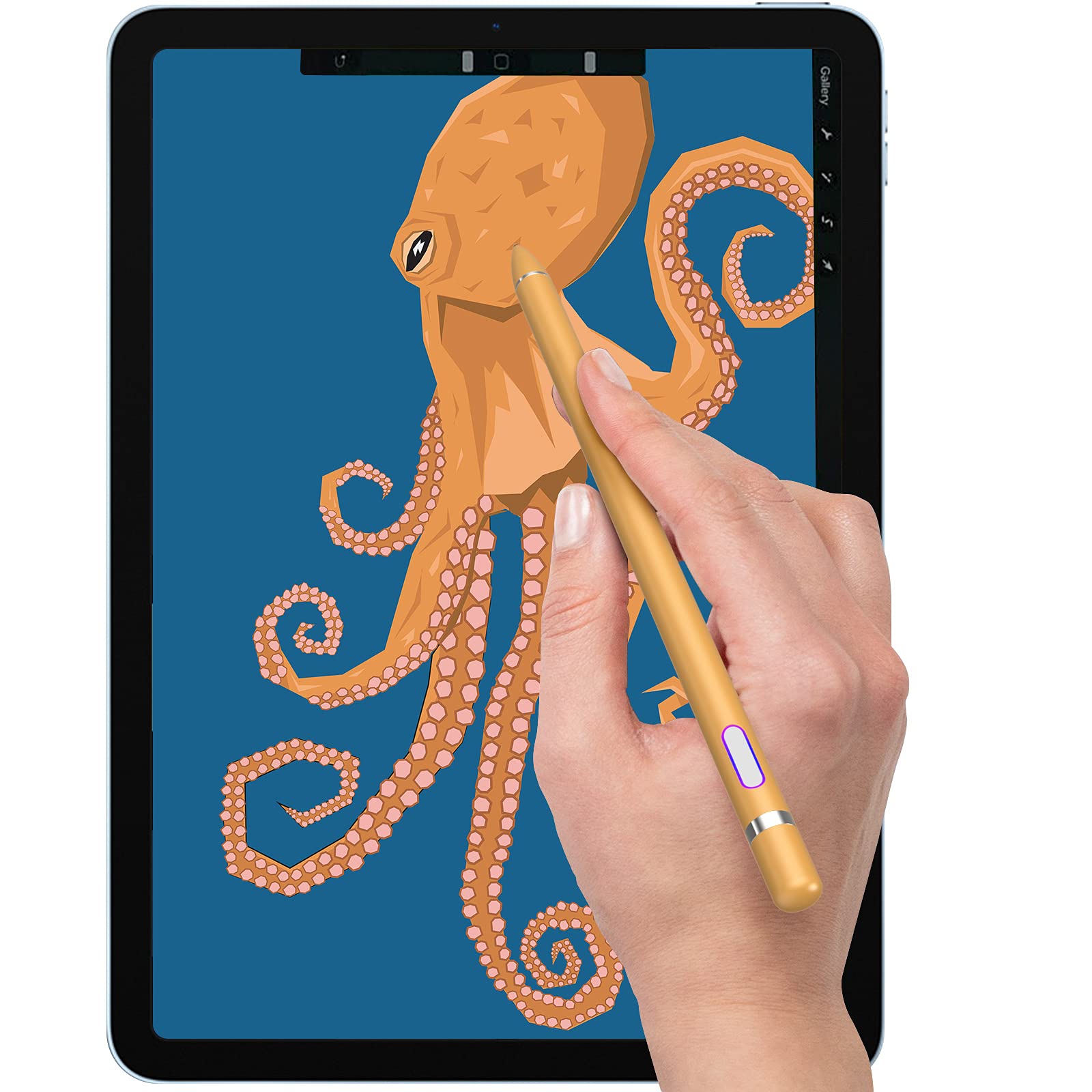 iPad Stylus Pen - Precision Drawing & Writing Smart Pencil for iPad 2/3/4/5/6/7/8, Air 1/2/3/4, Pro 9.7/10.5/11/12.9 & Mini 1/2/3/4/5 - Yellow | Perfect for Digital Art, Note Taking & Professional Work