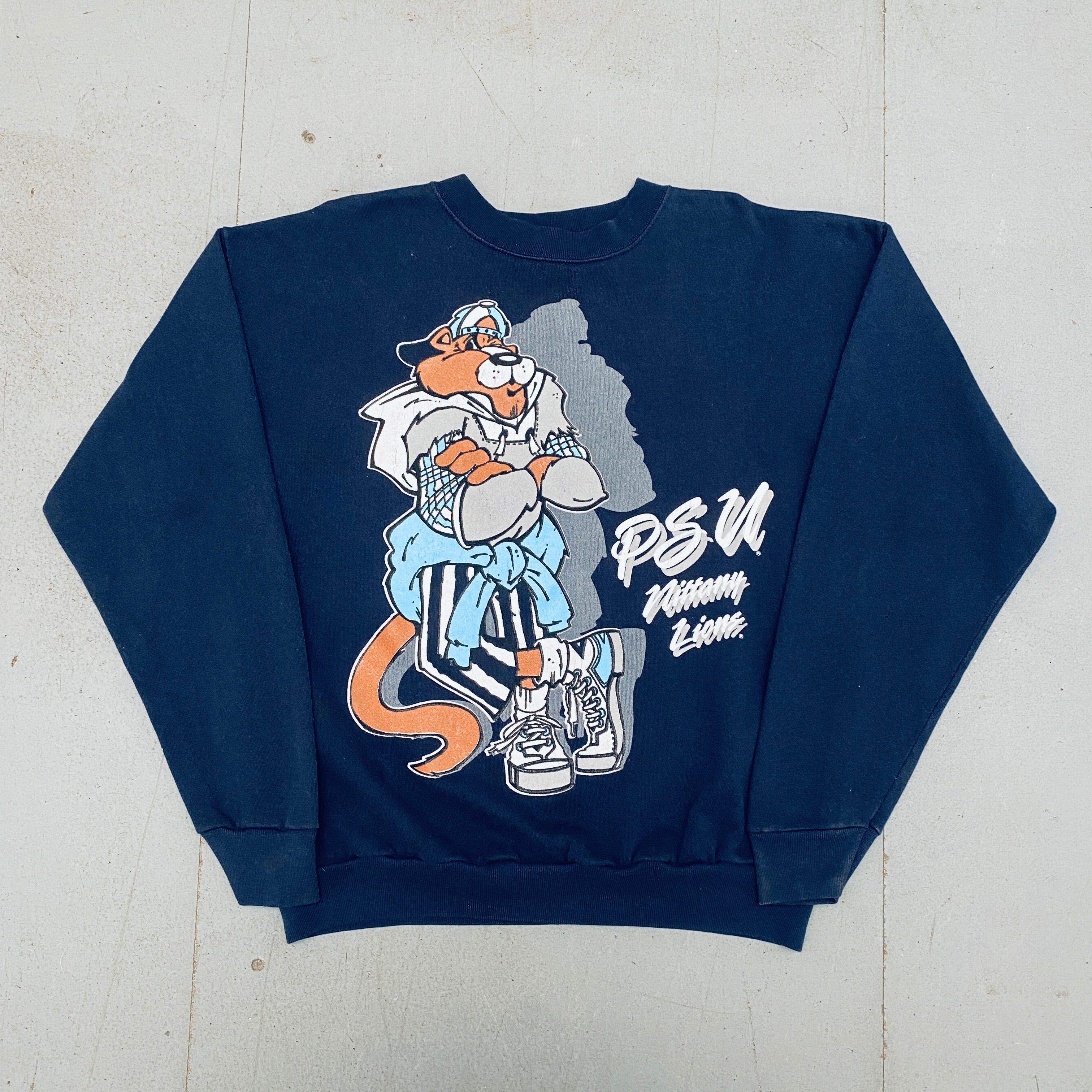 Penn State Nittany Lions 1990s Vintage Graphic Spellout Sweatshirt (Large) - Retro College Football Fan Apparel for Game Day & Casual Wear