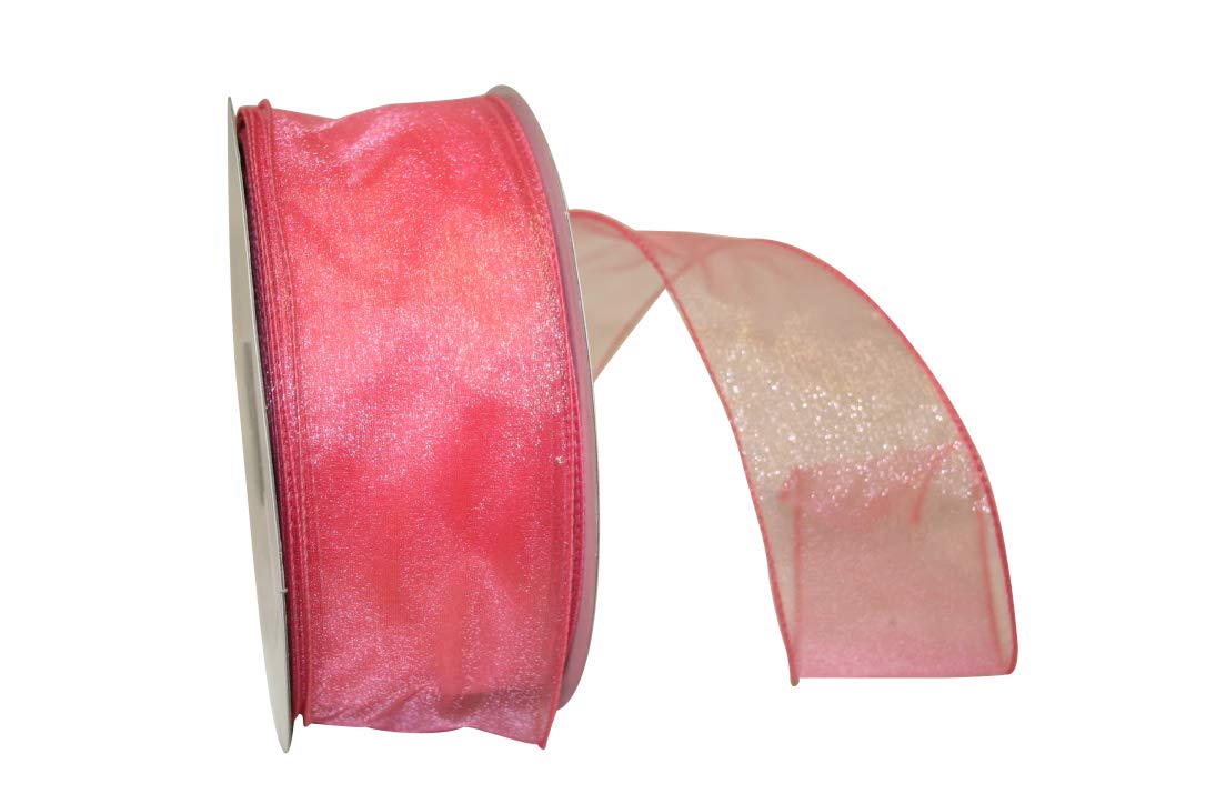 Reliant Ribbon Sheer Lovely Value Wired Edge Ribbon - 2-1/2 Inch x 50 Yards, Mauve - Perfect for Gift Wrapping, Wedding Decorations & Craft Projects