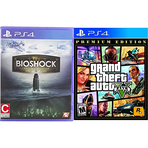 BioShock: The Collection & GTA V Premium Edition Bundle for PS4 | Ultimate Gaming Experience for Action & Adventure Fans | Perfect for Single-Player Storytelling & Open-World Exploration