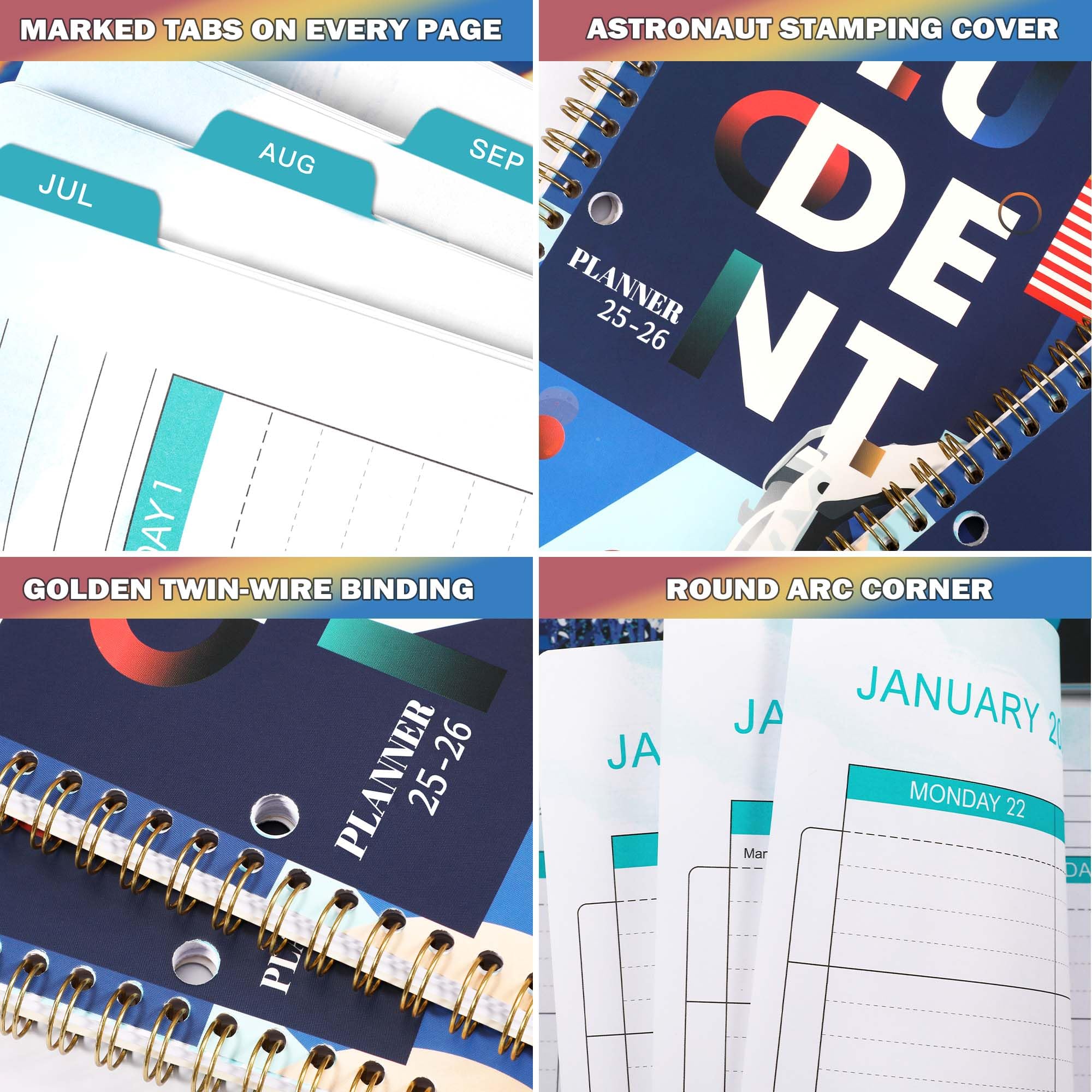 2025-2026 Academic Planner for Students - July 2025 to June 2026 School Year Organizer - 9