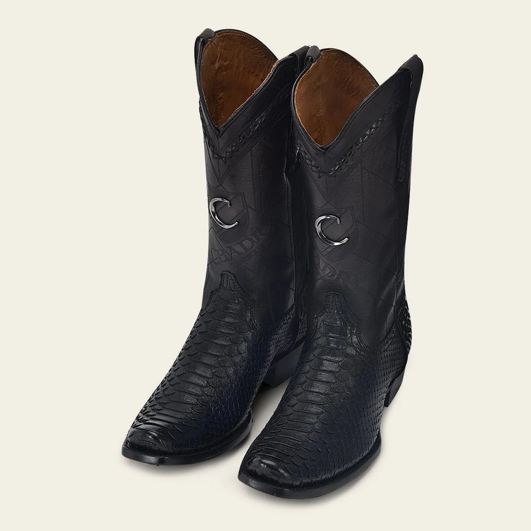 Men's Cuadra Blue Dress Cowboy Python Leather Boots - Western Style Boots for Rodeo, Country Music & Cowboy Fashion