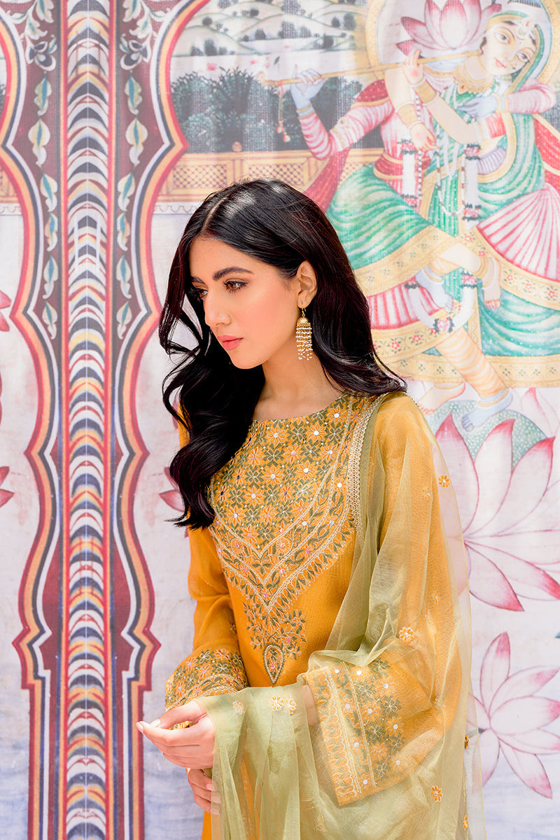 GUL E RANA 2PC Embroidered Shirt for Women - Elegant Handcrafted Floral Design, Casual & Party Wear, Perfect for Weddings, Festivals & Special Occasions