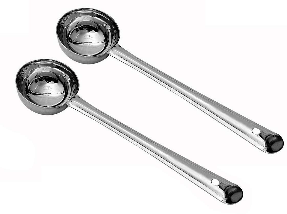 Premium Stainless Steel Cooking Ladle Set of 2 - 24cm Kitchen Utensils for Soup, Sauce & Stirring - Ideal for Home Chefs & Professional Kitchens
