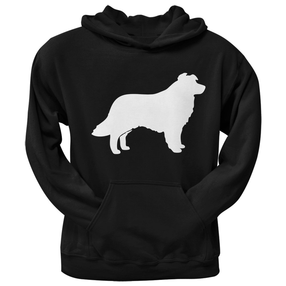 Stylish Black Adult Hoodie with Border Collie Silhouette - Perfect for Dog Lovers, Outdoor Activities & Casual Wear