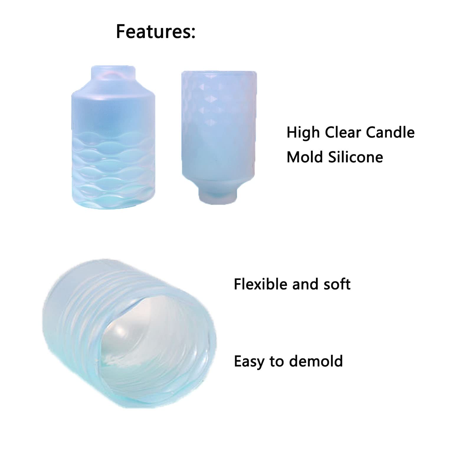 Premium Silicone Cylinder Candle Molds for DIY Candle Making - Easy Release Pillar Candle Molds with Intricate Details for Aromatherapy Candles, Wax, Soap & Polymer Clay - Perfect for Home Decor, Gifts & Relaxation Therapy