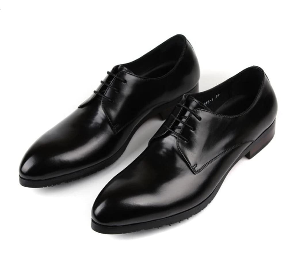 Men's Oxford Lace Up Formal Business Dress Shoes - Genuine Leather Black Wedding & Office Shoes Size 39 EU | Perfect for Business Meetings, Weddings & Formal Events