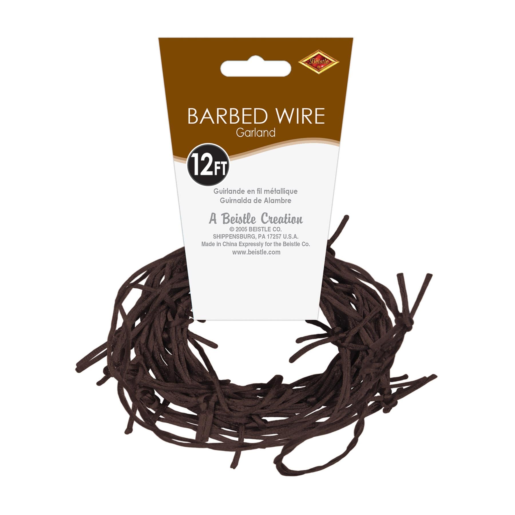 12 Pack Beistle Halloween Rusty Barbed Wire Garland Decor - Spooky Party Supplies for Haunted House, Graveyard & Outdoor Halloween Decorations