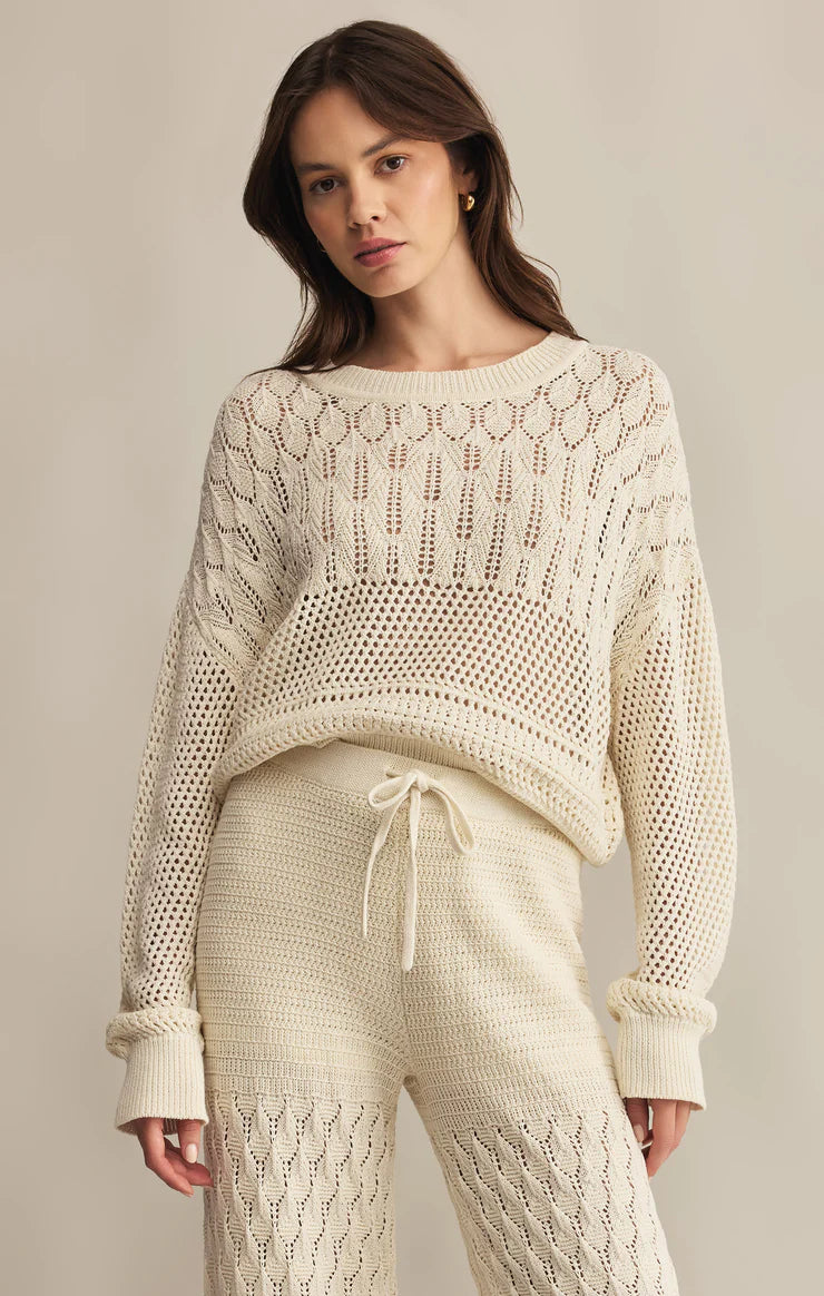 Chic Rue Crochet Sweater for Women - Soft & Stylish Knit Pullover for Fall & Winter - Perfect for Casual Outings, Office Wear & Cozy Nights