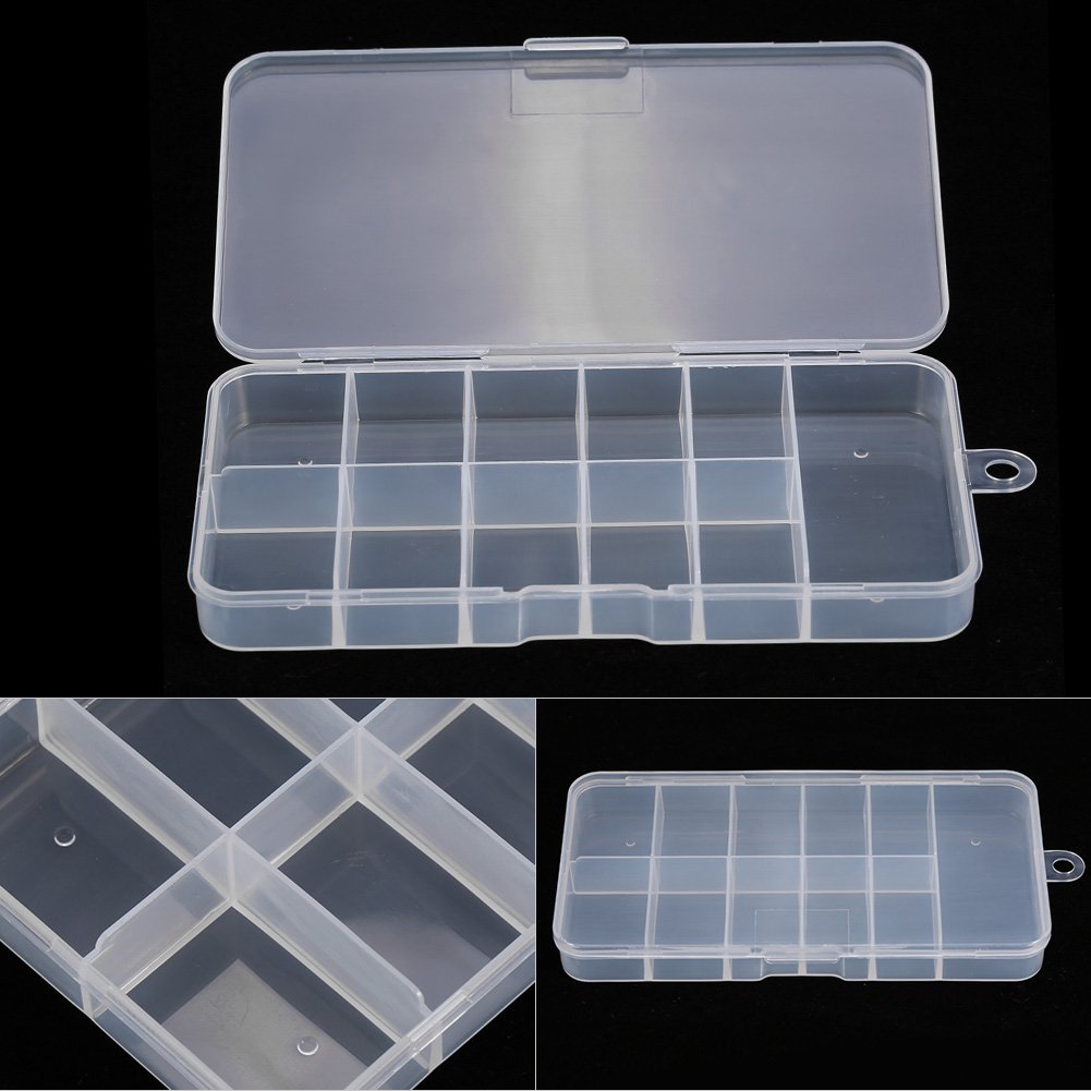 10 Grid Nail Art Storage Case - Empty Nail Tip Organizer Box for Salon & Home Use, Portable Nail Tools Container for Manicure, Pedicure & DIY Nail Art Accessories | Perfect for Professional Salons, Home Beauty Stations & Travel Nail Kits