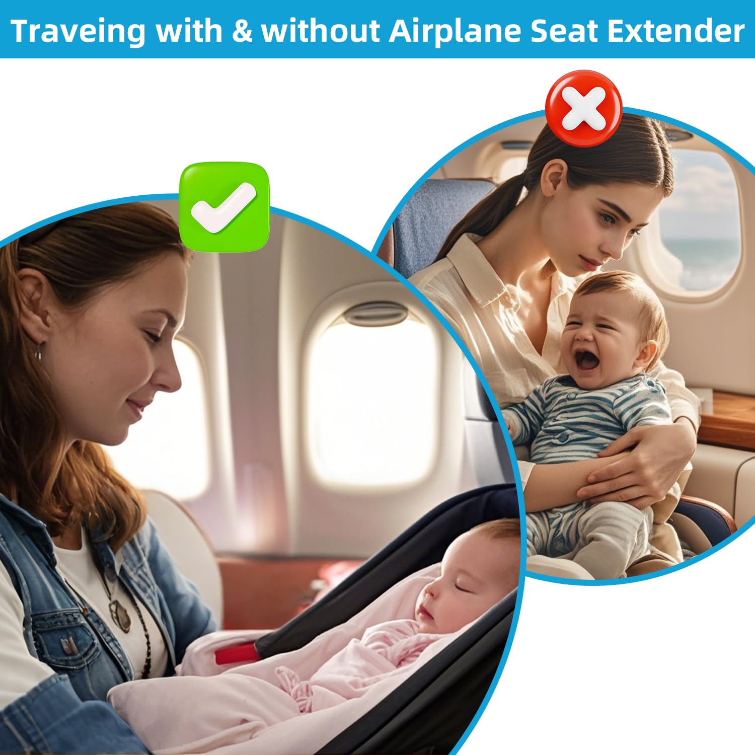 **Toddler Airplane Bed for Kids - Portable Airplane Seat Extender & Footrest - Essential Baby Travel Accessories for Comfortable Flights - Perfect for Long-Haul Trips and In-Flight Naps**