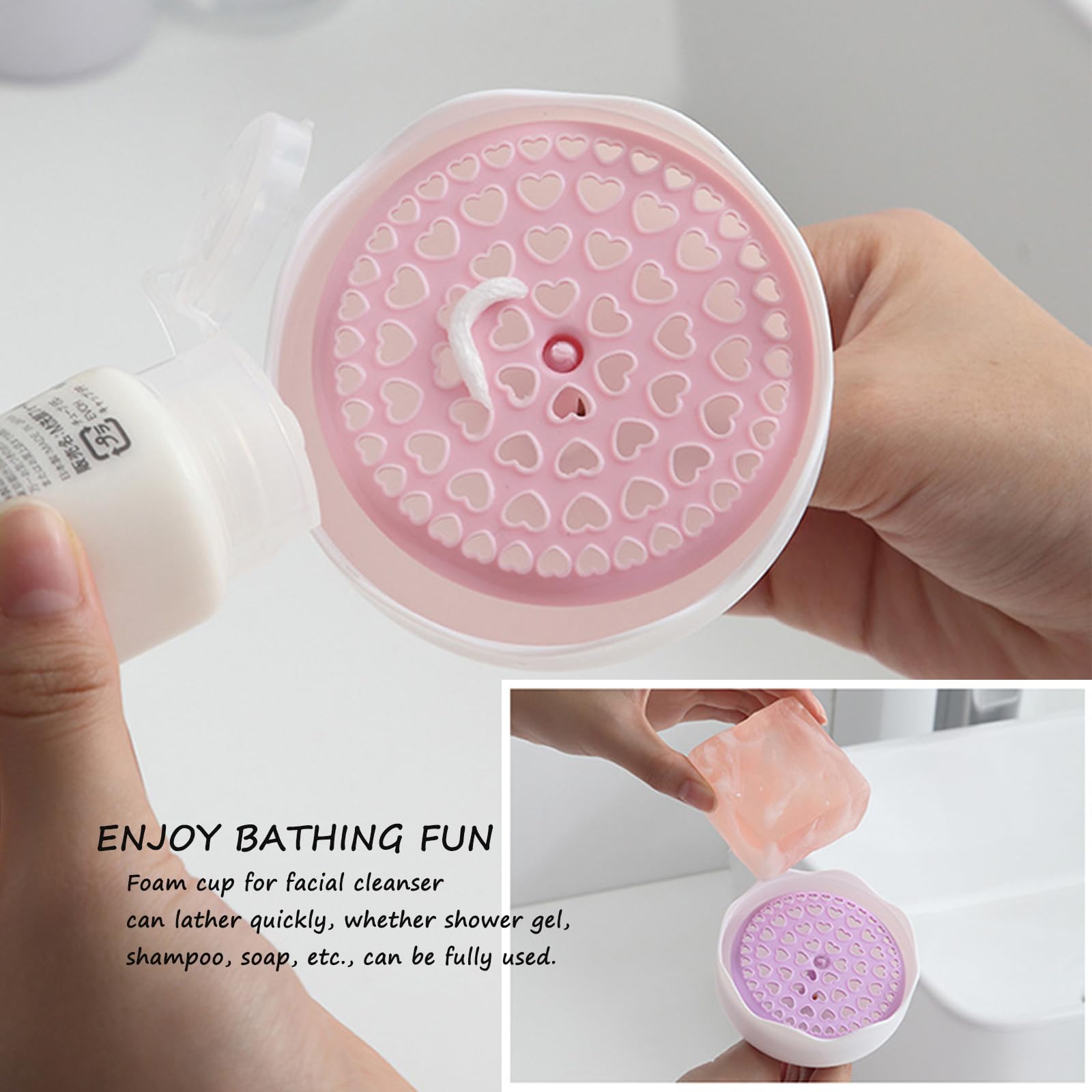 Portable Facial Cleanser Foam Maker Cup - Travel Skin Care Foaming Device for Rich Lather | Purple Plastic Face Wash Foamer | Perfect for Travel, Gym & Daily Skincare Routine