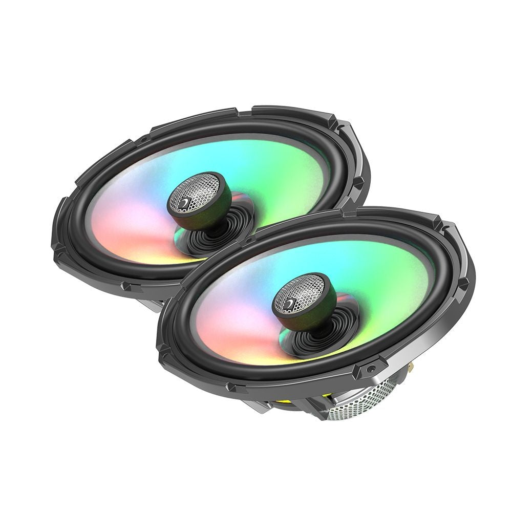 Diamond Audio HXM69F4 300W MAX (150W RMS) 6x9 Inch 2-Way Coaxial Car Speakers with RGB LED Lighting - Perfect for Car Audio Upgrades & Custom Sound Systems