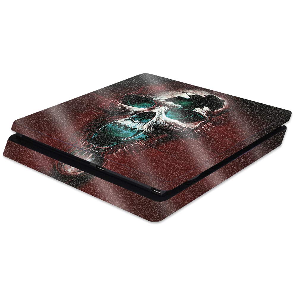 MightySkins Glossy Glitter Protective Skin Cover for Sony PS4 Slim Console - Wicked Skull Design | Durable Scratch-Resistant Vinyl Decal | Easy to Apply & Remove | USA Made | Perfect for Gaming Setups & Themed Rooms
