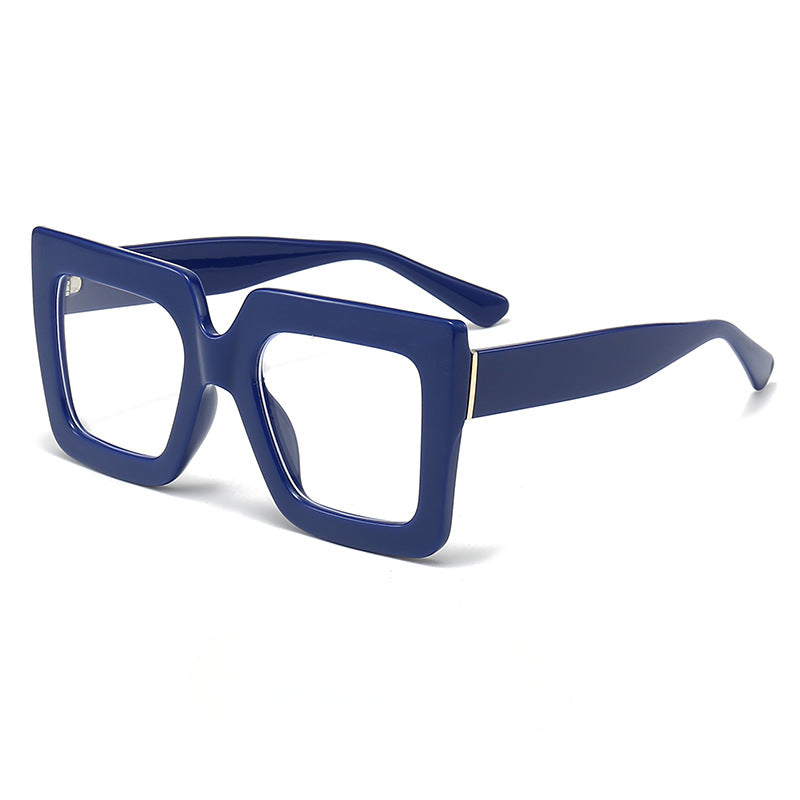 Stylish Oversized Square Frame Glasses for Women & Men - Trendy Large Eyeglasses for Fashion, Reading & UV Protection - Perfect for Daily Wear, Office & Outdoor Activities
