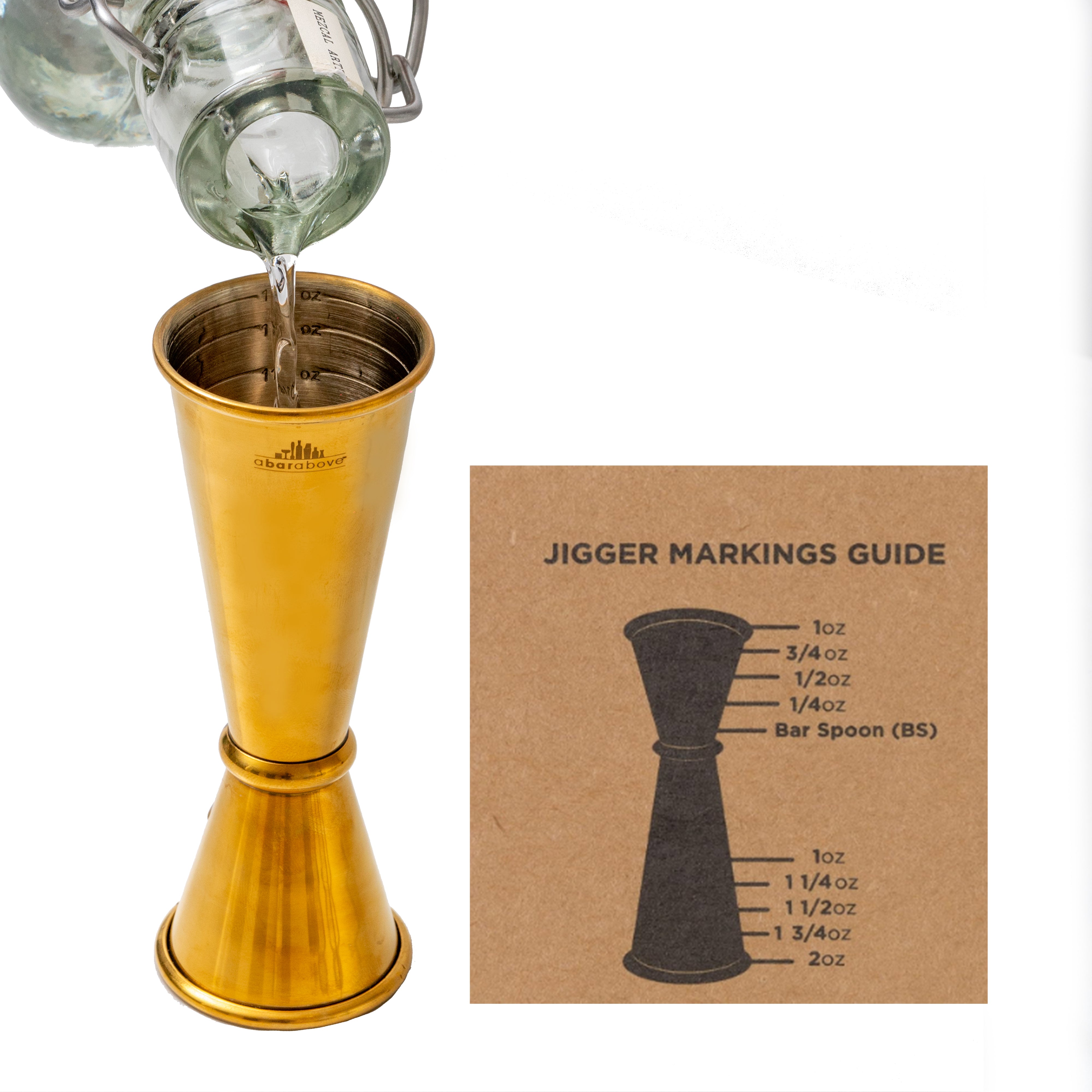 Premium Japanese Gold Jigger - Professional Cocktail Measuring Tool for Bartenders & Home Mixologists | Perfect for Crafting Martinis, Old Fashioned & More