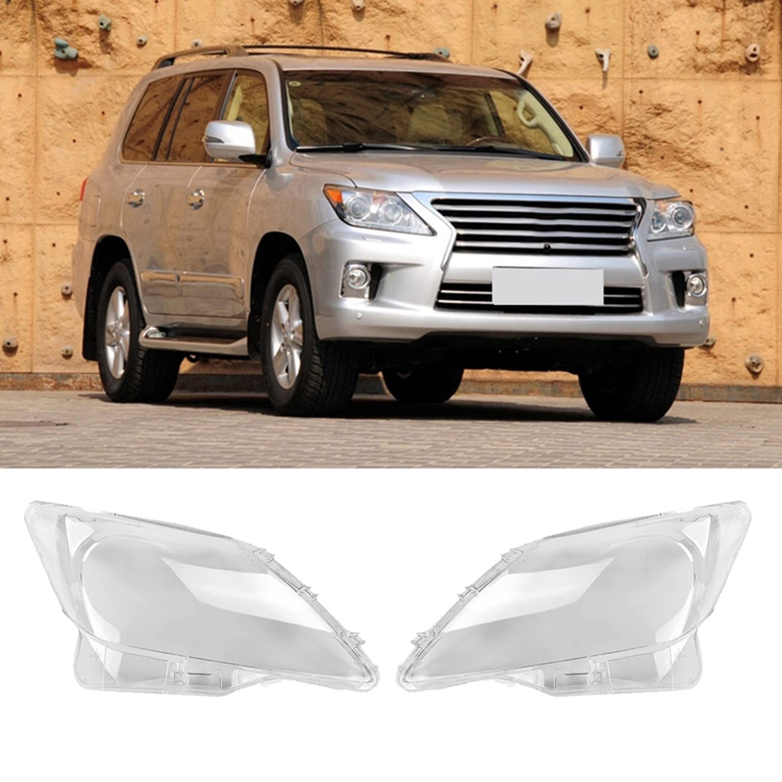 Lexus LX570 2011-2015 Car Headlight Lens Cover Replacement - Durable Front Headlight Lamp Shell for Improved Visibility | Perfect for Night Driving & Off-Road Adventures