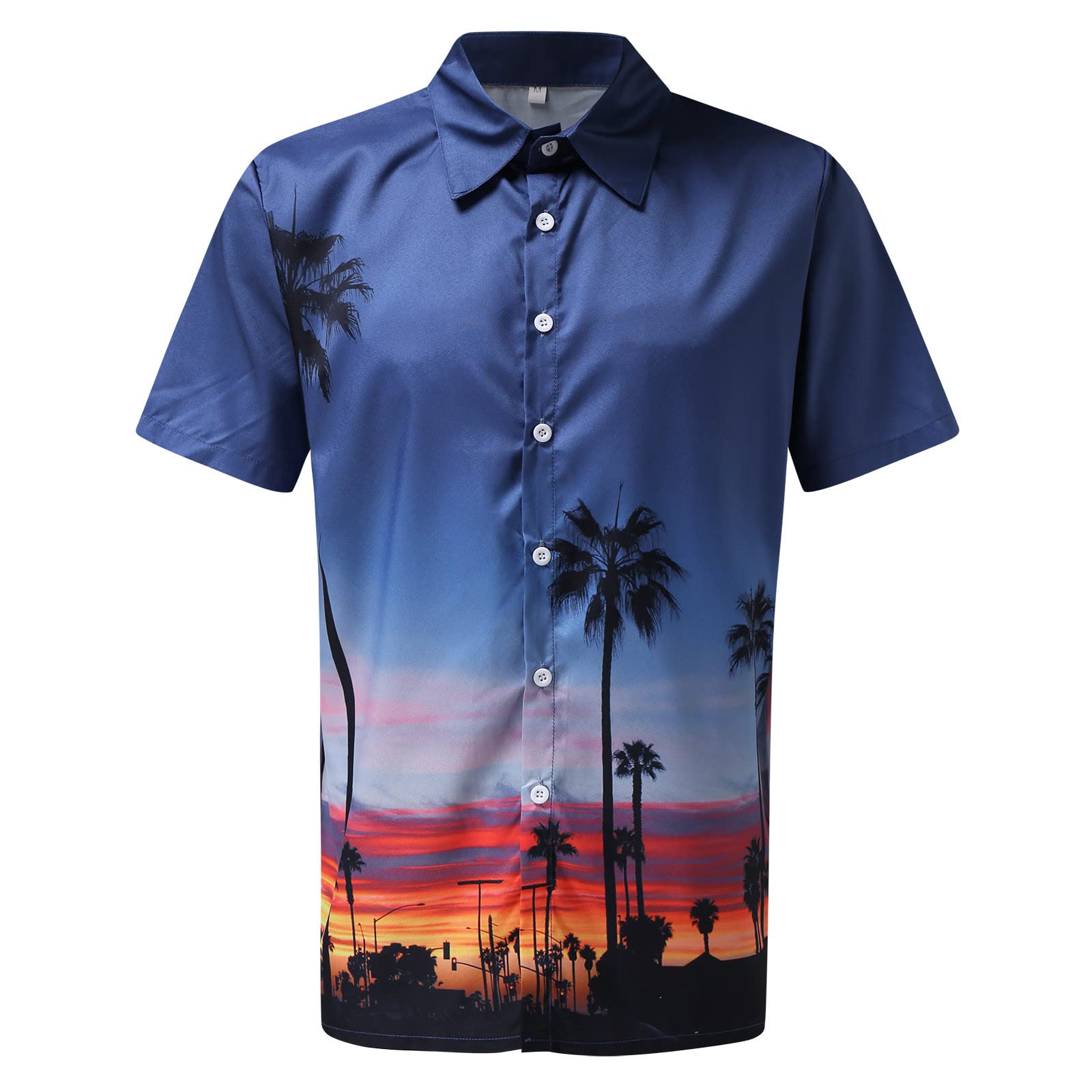 Men's Casual Hawaiian Print T-Shirt - Summer Beach Shirt, Short Sleeve Vacation Top for Seaside, Pool Party & Outdoor Leisure Activities