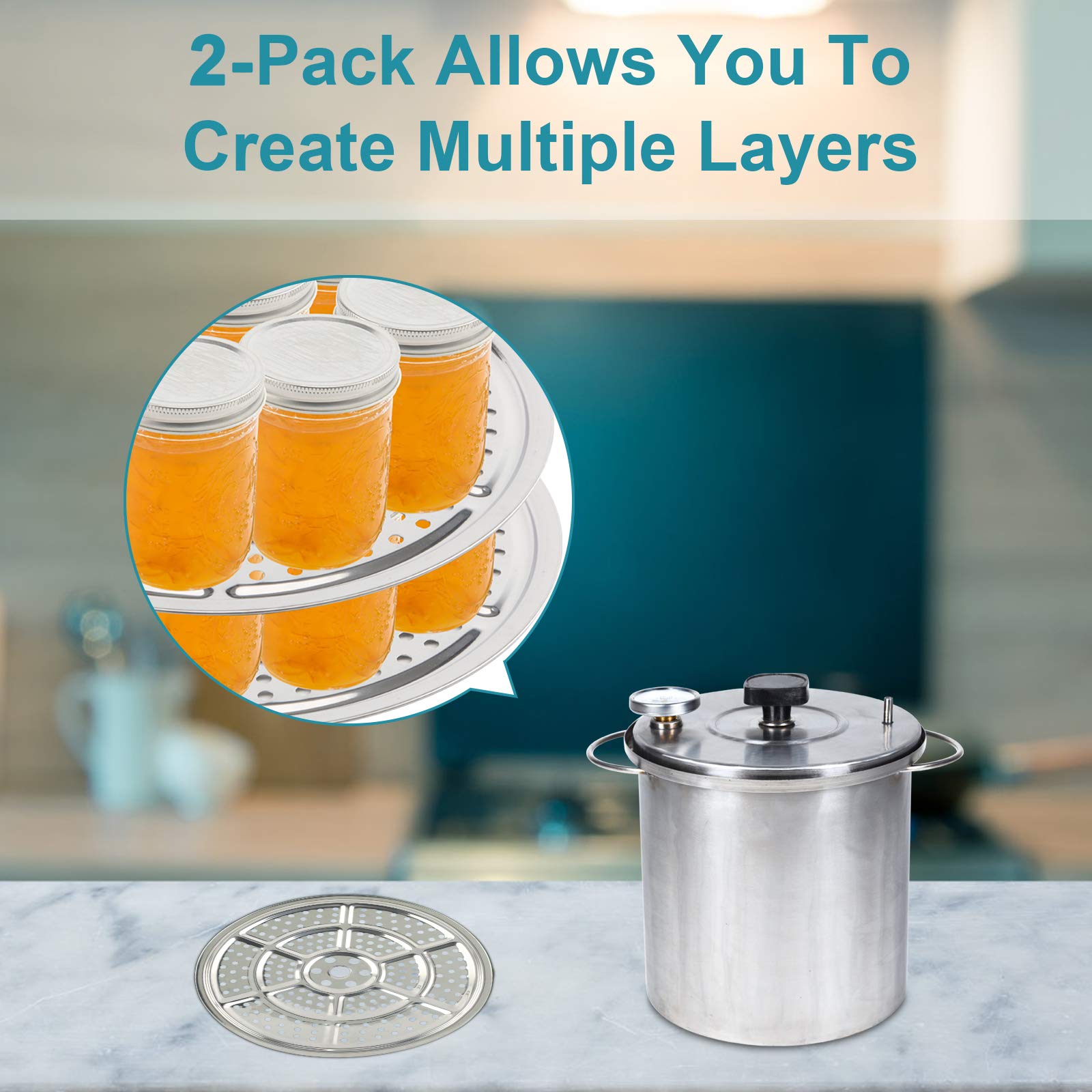 2-Pack Stainless Steel Pressure Canner Rack - 11 Inch Canning Rack for Presto, All-American & More Pressure Canners - Perfect for Home Canning Fruits, Vegetables & Jars