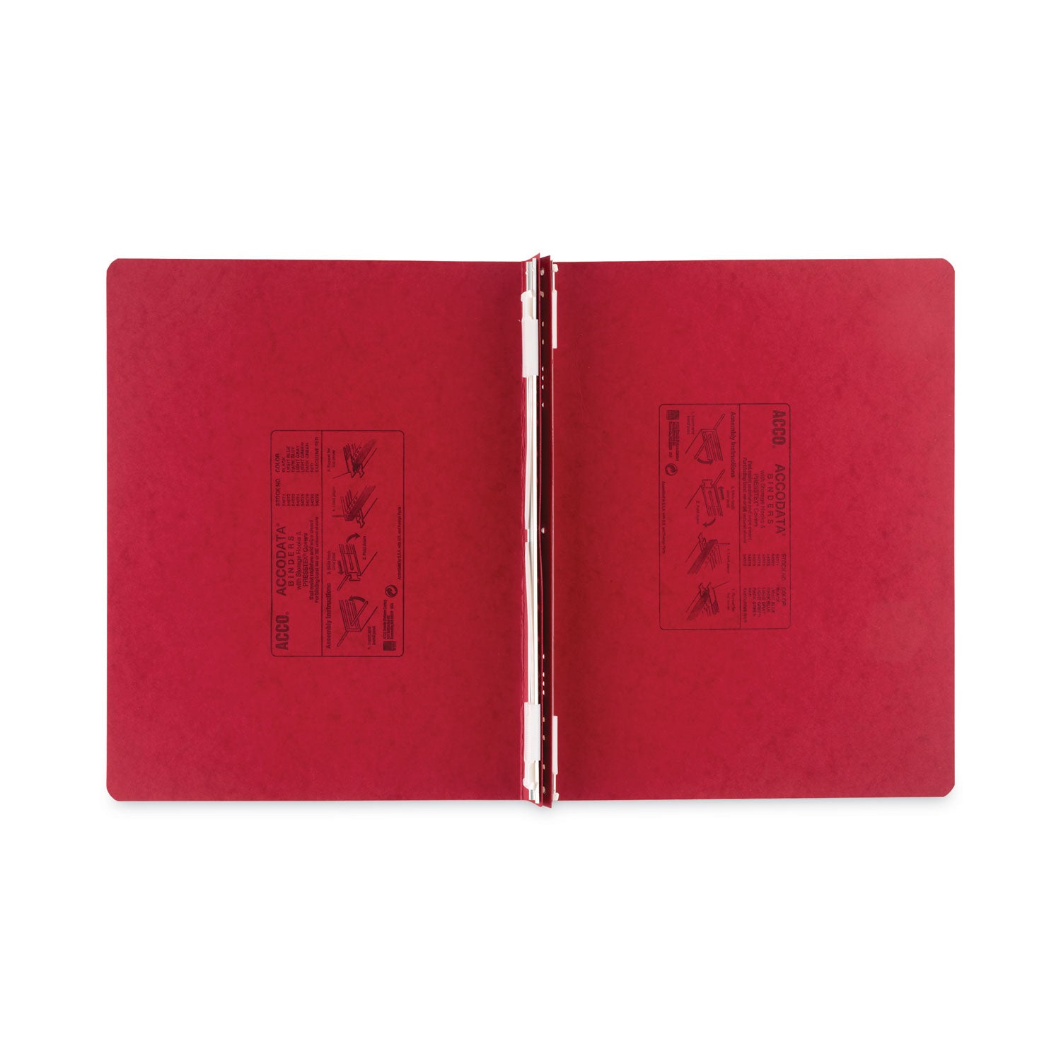 ACCO Presstex 2-Post Binder Covers with Storage Hooks - 6 Capacity, 14.88 x 11 Inches, Executive Red - Perfect for Office Organization & Document Storage
