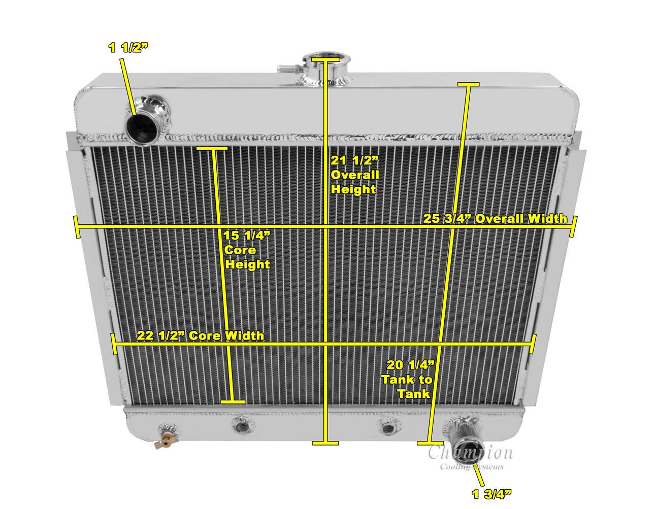Dodge & Chevy 3-Row All Aluminum Radiator CC6267 - High-Performance Cooling for Vans & SUVs - Perfect for Off-Roading & Towing