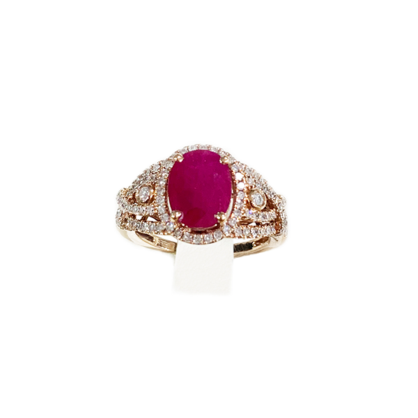 14K Rose Gold Ruby Ring for Women - Elegant Vintage Style Engagement & Wedding Band - Perfect for Valentine's Day, Anniversary Gifts & Special Occasions