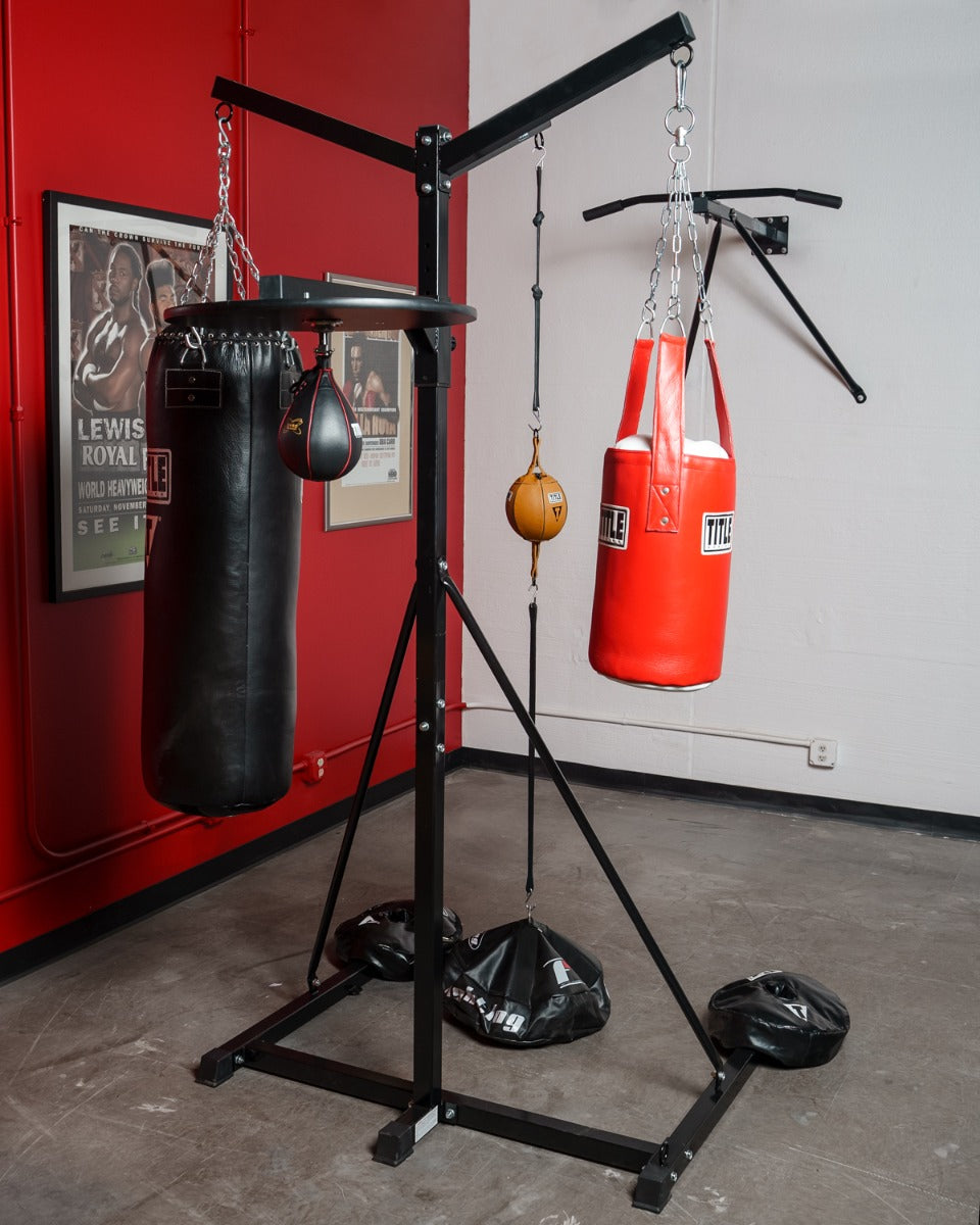 TITLE Boxing 4 Score Heavy Duty Punching Bag Stand for Home Gym - Compatible with Most Punching Bags (Bags Not Included) - Perfect for Boxing Training, MMA Workouts & Fitness Exercises