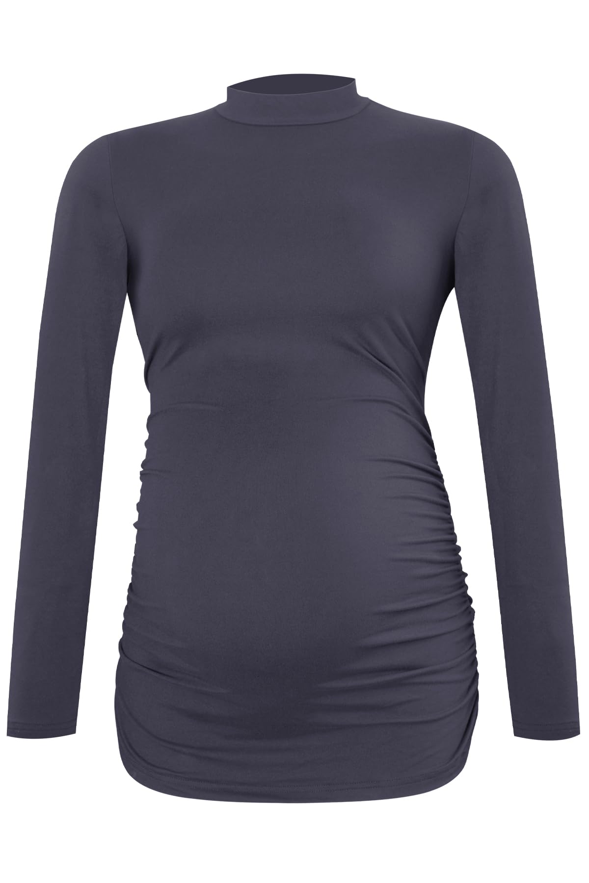 Smallshow Women's Maternity Shirts - 3 Pack Soft Cotton Crew Neck Long Sleeve Pregnancy Tops for Comfortable Everyday Wear at Work & Home