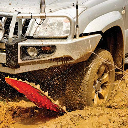 4x4 Off-Road Recovery Tracks - Heavy Duty Unclogging Plates for Sand, Mud & Snow (2 Pack, Orange) - Essential for Jeep, Truck & SUV Off-Roading Adventures