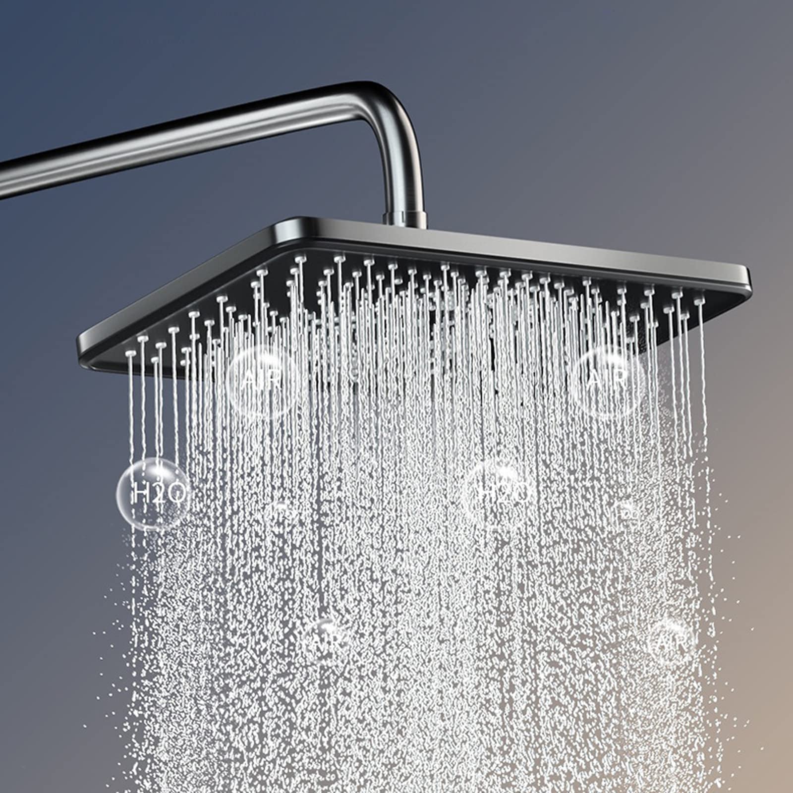 Thermostatic Shower System - Wall Mount Exposed Shower Faucet Set with Rain Shower Head, Handheld Spray & Bidet Sprayer, Tub Spout & Temperature Display Valve Trim Kit | Perfect for Modern Bathrooms, Spa-Like Showers & Water-Saving Home Upgrades
