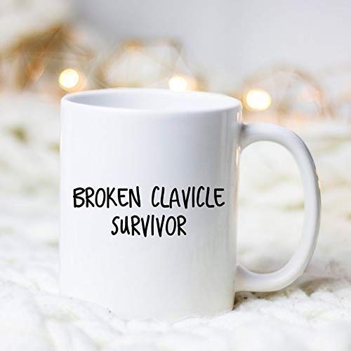 11OZ Broken Clavicle Survivor Coffee Mug - Funny Bone Fracture Recovery Gift for Nurses, Doctors & Injury Warriors - Perfect for Hospital Workers & Physical Therapy Humor