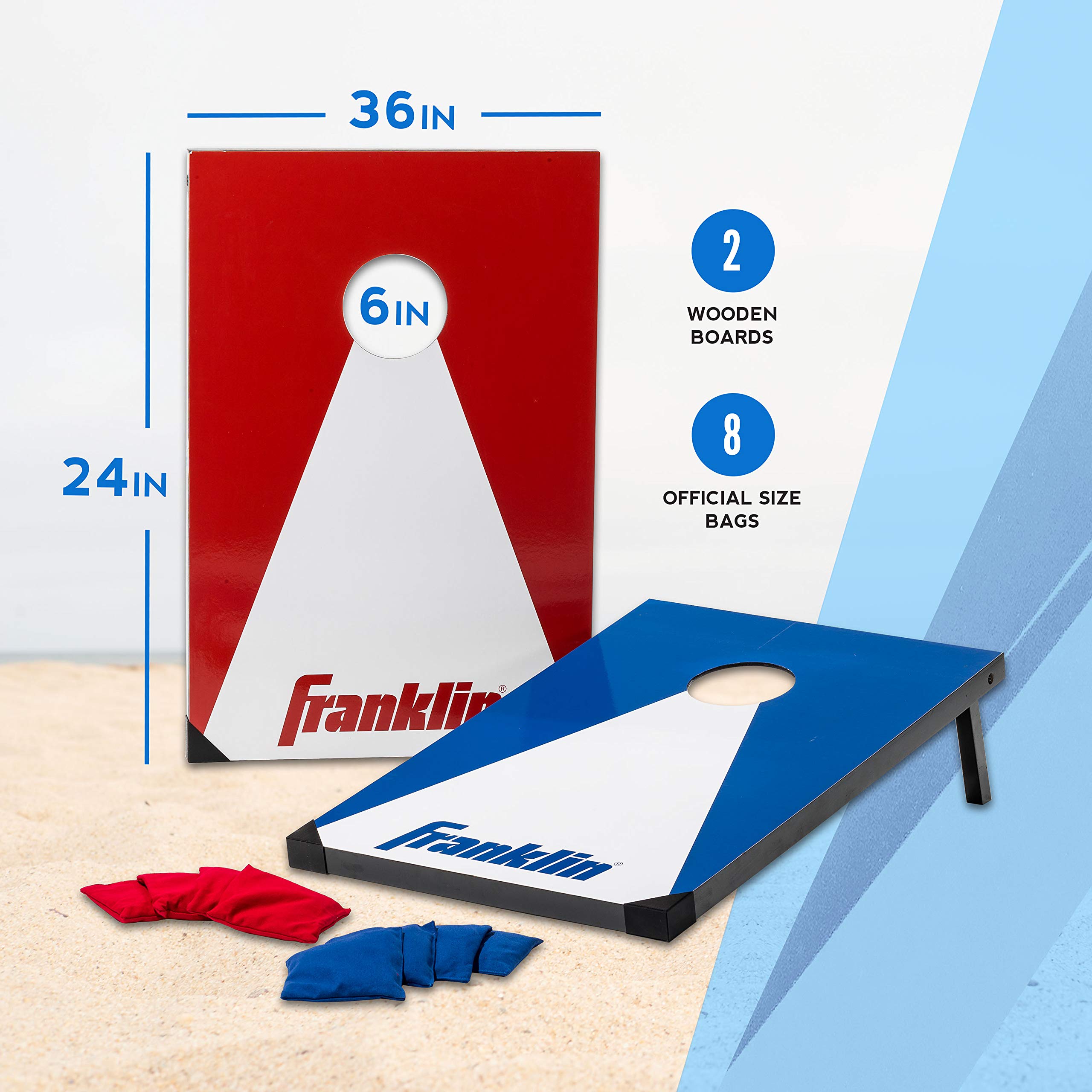 Franklin Sports Cornhole Game Set - Portable Cornhole Boards with 8 Bean Bags - Outdoor Lawn & Beach Tailgate Toss Game for Backyard, Parties, and Picnics