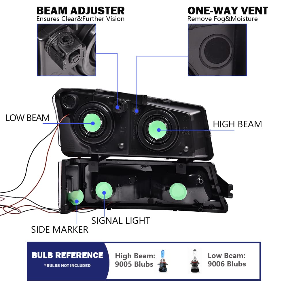 PIT66 LED Headlights and Fog Lights Kit - Compatible with 2003-2006 Chevy Silverado 1500/2500/3500 HD & Avalanche 1500/2500 (Non-Cladding Models Only) | Durable Replacement for Improved Night Visibility & Off-Road Driving