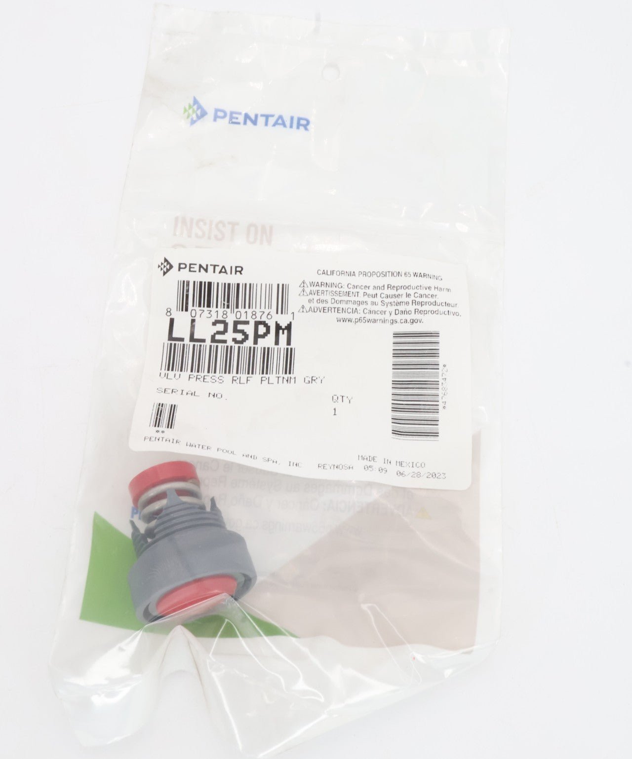Pentair Kreepy Krauly Platinum Gray Pressure Relief Valve LL25PM - Replacement Part for Pool Cleaners | Compatible with Pentair Automatic Pool Cleaners | Ideal for Pool Maintenance and Repair