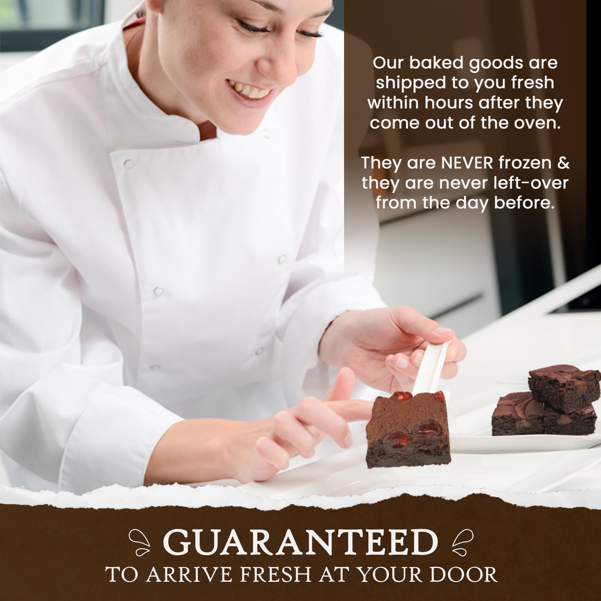 Gluten-Free Cake Style Brownies 2 Dozen - Gourmet Baked Treats with Premium Ingredients | Fresh & Delicious Gift for Birthdays, Parties & Holidays | Perfect for Dessert Lovers & Celiac Diets
