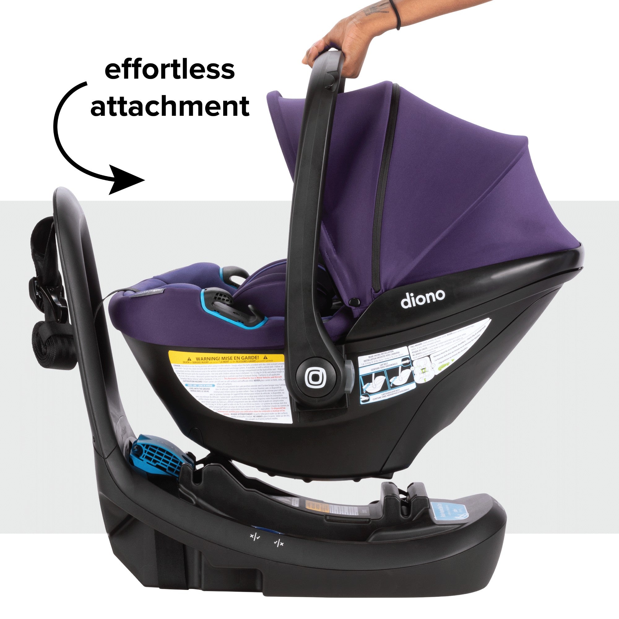Diono LiteClik 30 RXT SafePlus Infant Car Seat - Lightweight & Safe Baby Car Seat for Newborns to Toddlers | Perfect for Travel, Daily Commute & Family Road Trips