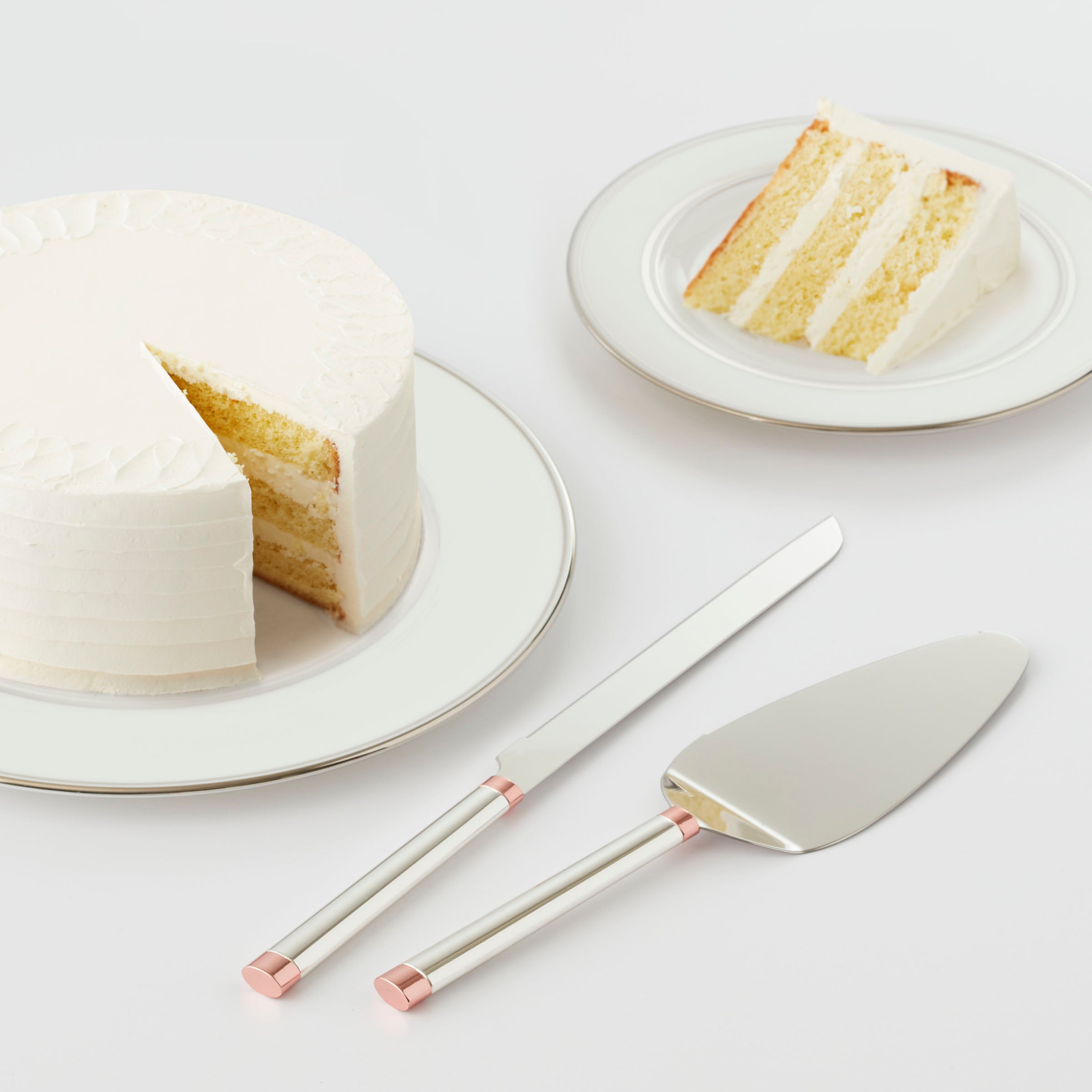 Rosy Glow 2-Piece Dessert Plate Set - Elegant Porcelain Cake Plates for Tea Parties, Weddings & Home Decor