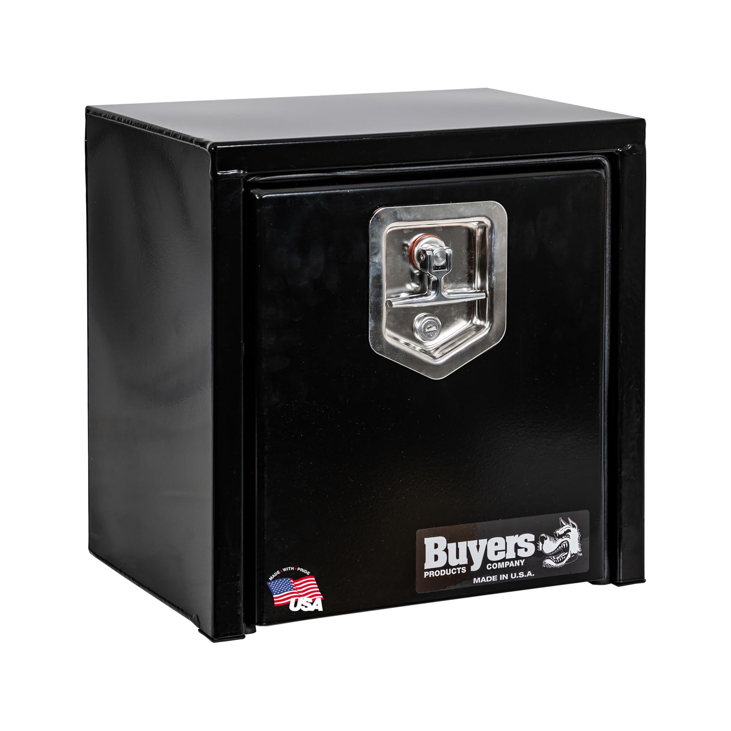 Buyers Products 1703310 Black Steel Underbody Truck Tool Box with Lockable T-Handle Latch - 15x10x15 Inch - Made in USA - Durable Pickup Truck Storage for Tools & Equipment - Perfect for Off-Roading, Construction & Work Sites