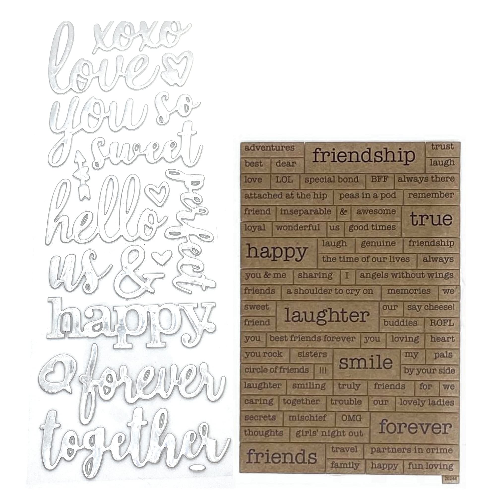 PaperPassion Scrapbook Kit - Love, Friendship & Memories | DIY Scrapbooking Stickers, Planner Stickers for Journaling | Perfect for Family Albums, Wedding Memory Books & Gift Making (120pcs)