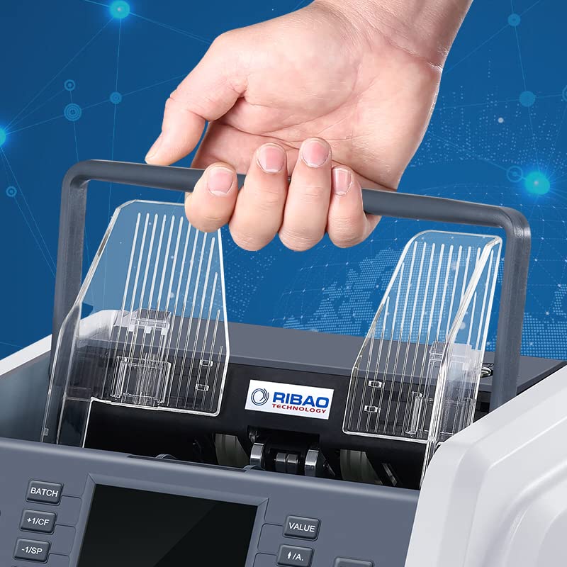 RIBAO 2023 Upgraded Money Counter Machine with UV/MG/IR/DD Detection - Preset Value Bill Counter, ADD & Batch Mode, Large Display & Printer - Perfect for Banks, Retail Stores, and Cash-Intensive Businesses