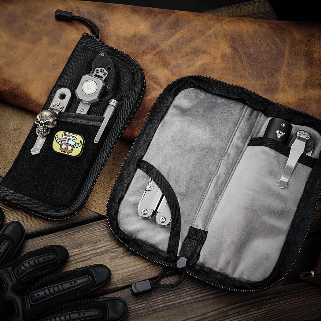 VIPERADE VE7 Men's EDC Pocket Organizer - 4-Pocket Utility Pouch with DIY Patches, Compact Tool Bag for Everyday Carry Gear (Black) - Perfect for Work, Hiking, Camping & Tactical Use