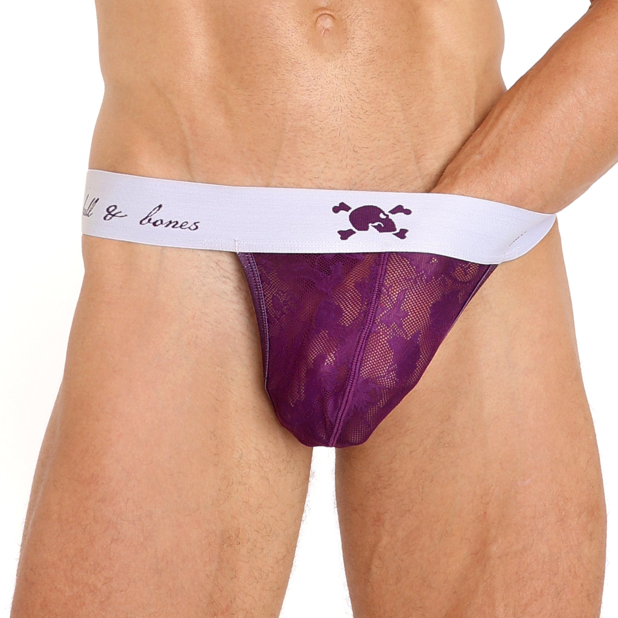 Sexy Floral Lace Purple Thong Panties for Women - Comfortable & Breathable Underwear for Date Night, Wedding, or Special Occasions