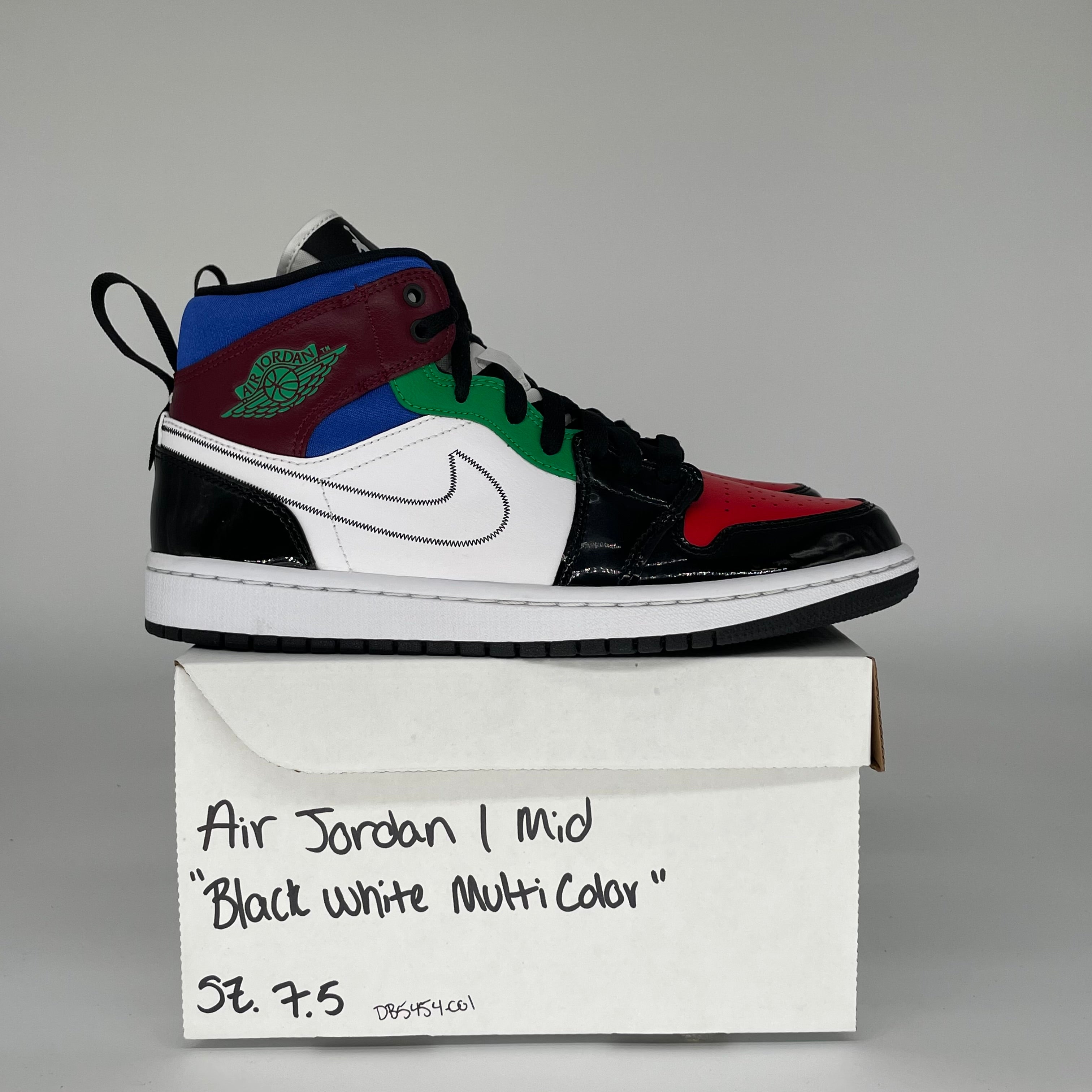 AIR JORDAN 1 MID Black White Multi-Color Women's Sneakers - Size 7.5/9W (DB5454-001) | Basketball Shoes for Women, Streetwear Fashion & Casual Wear