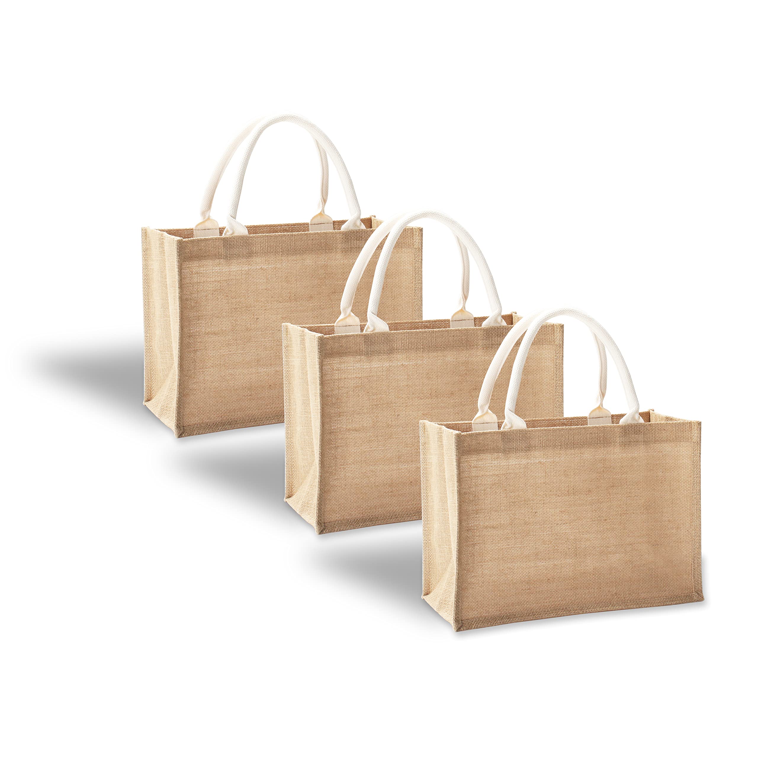 Eco-Friendly Jute Tote Bags with Handles - 14.5