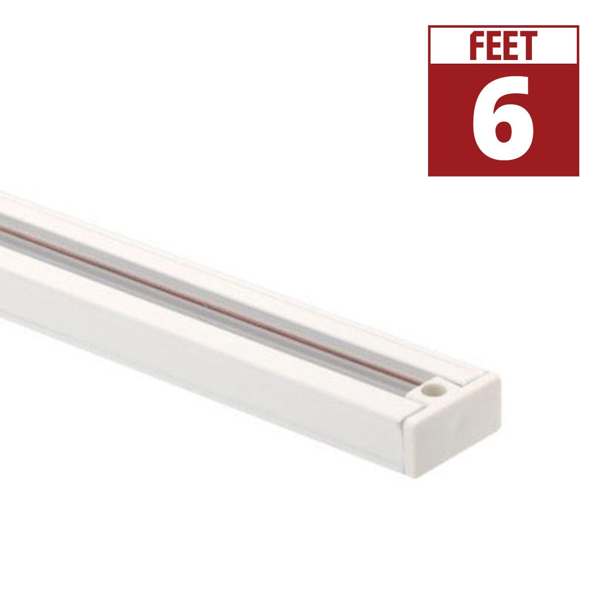 6 Ft. Track Rail One Circuit Lighting System - Halo White Finish for Modern Home & Commercial Spaces | Perfect for Kitchens, Living Rooms, and Retail Stores