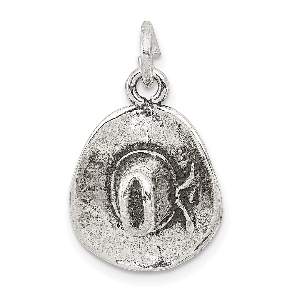 925 Sterling Silver Cowboy Hat Charm Necklace Pendant - Western Style Fine Jewelry for Women - Perfect Gift for Her - Ideal for Western Themed Parties, Country Music Events & Cowgirl Fashion Accessories